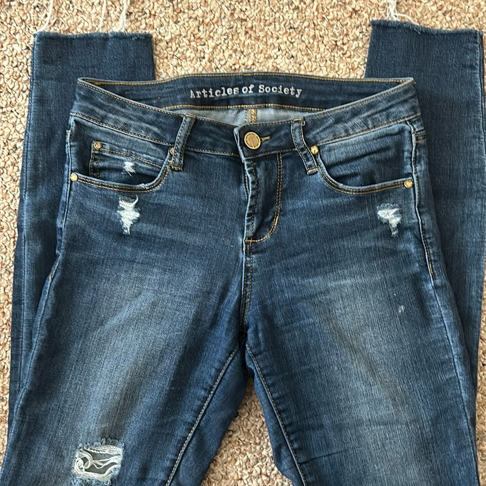 Articles Of Society Denim- Stretch Skinny w/ raw hem